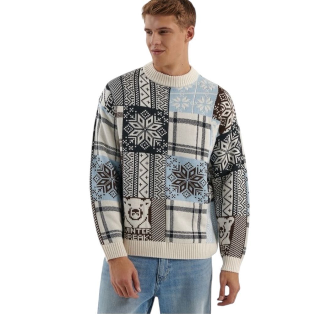 House Brand Polar Winter Sweater. Snowflake. Multicolored. Oversized. Mens. Sz M